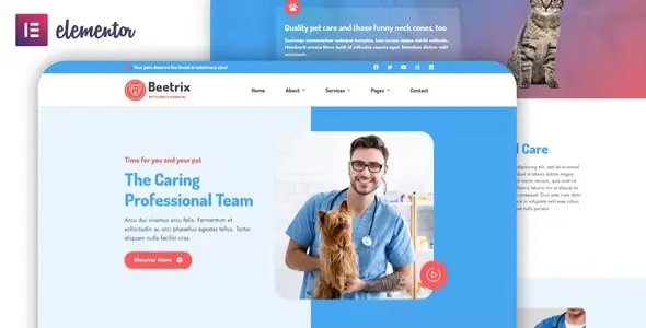 Beetrix – Pet Clinic & Hospital Elementor Template Kit